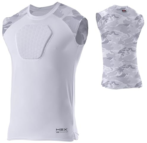 McDavid Chest Protector, HEX Baseball Chest Protector. Heart Guard Sternum Protection Compression Shirts, Padded Football Shirt for Lacrosse, Softball, Paintball, Rugby & More, Camo, Adult XS