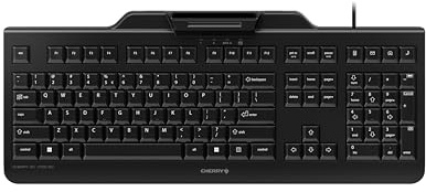 CHERRY KC 1000 SC, Kabelgebundene Security-Tastatur mit Smartcard-Terminal, Chipkartenleser, PIN-Eingabe, Tschechisches Layout (QWERTY), Blauer Engel, Schwarz