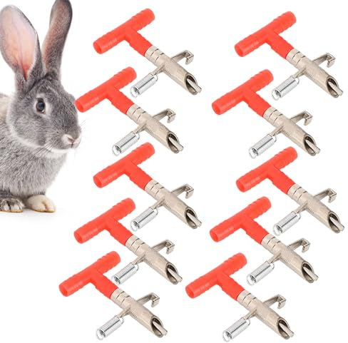 HERCHR Kaninchen Tränke, 10 Stück Wassernippel Kaninchen automatische Nippeltränke, Bauernhof Geflügel Trinkquelle Bewässerungssystem für Kaninchen/Nagetiere/Geflügel