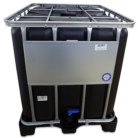 kanister-vertrieb® 1000l IBC Wassertank in SCHWARZ für Trinkwasser auf PE-Palette NEU (Non-UN)