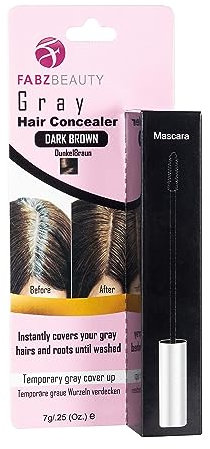 Grey Hair Root Cover Up Mascara | Instant Dark Brown Touch up Wand for Men & Women, Quick Concealer Brush to Hide Grey Roots, Easy Temporary Hair Colour Solution (Dark Brown)