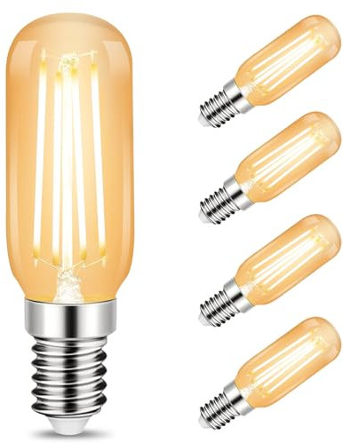 URing Glühbirne E14 LED Warmweiss Vintage - LED Birne Leuchtmittel Retro E14 2700K 4W 400LM Energiesparlampe Filament Lampe Dekorative Glas Glühlampen Bulb für Café Bar Beleuchtung, 4 Stück (T25)