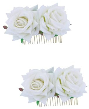 2pcs fiore accessori per capelli accessori per capelli per rosa rossa ghirlanda rosa i per i matrimonio fiore pettine pettine forcella rose