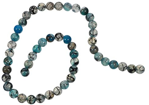 EXCEART String Blaue Naturstein-marmormuster-minikugeln Schmuckperlen Runde Lose Beads Für Halsketten Armbänder Ohrringe Und Mehr Schmuckherstellung