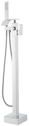VEVOR Freestanding Bathtub Faucet, Floor Mount, Freestanding Tub Filler, Shower Mixer Taps, Two Water Modes, 360° Swivel Spout, for Bathing & Showering Pet Bathing Cleaning Drains Toilet Flushing