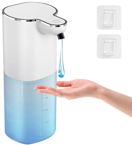 Automatic Touchless Kitchen Soap Dispenser - 400ml Rechargeable Wall Mounted or Tabletop Auto Gel Hand Liquid for Bathroom With 4 Adjustable Dispensing Levels