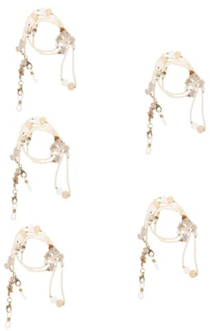 VALICLUD 5stücke Beaded Brillenkette Für Damen Modische Perlen Brillenhalterung Mit Strapazierfähigem Design Für Sonnenbrillen Und Alltagsbrillen Anti-rutsch Brillenband Für Sicheren