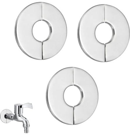 3 Stück Ventillochabdeckungen, selbstklebend, aus Edelstahl, für Rosettenrohre, Mischbatterie, Dusche, Rohrabdeckung, Lochabdeckung, Revisionsklappe etc.