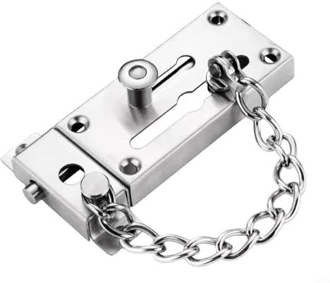 HOHOVYVY türkette ohne bohren，Heavy Duty Door Chain With Lock Bolt Entrance Front Main Security Latch(Red bronze)