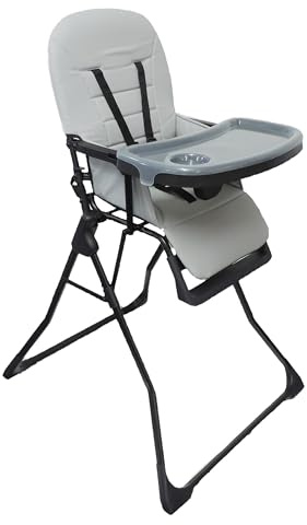 Titanium baby Kinderhochstuhl Bistro - klein, leicht und Platz sparend faltbar - ab 6 Monate bis 15 kg (Hellgrau)