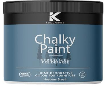 Contura KenzoPaints Kreidefarbe Möbel Farbe 250ml. Trend Farbtöne 2025 Möbellack Holz- Lack Shabby Chic Matt (Heavens Breath, 250ml.)
