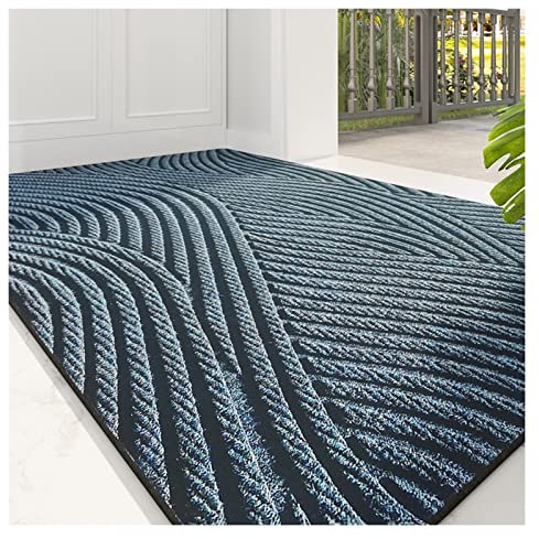 Strapazierfähige Outdoor-Matten, rutschfest, reißfest, zuschneidbar, für Hotel, Veranda, Bodenmatte in 4 Farben, Blau, 80 x 120 cm