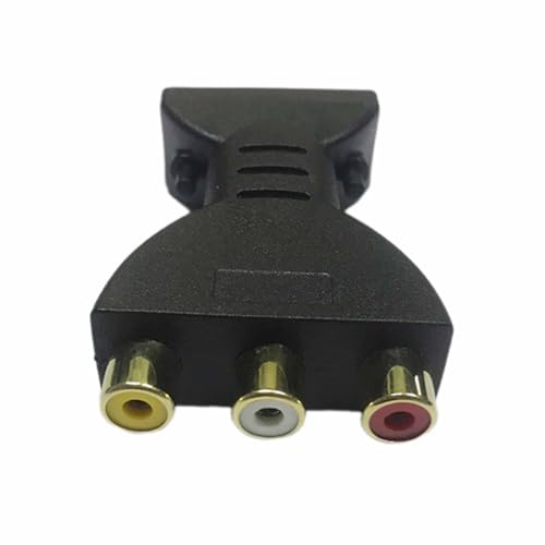 LKTFATD Adaptador de video AV de alta definición, convertidor HDMI a RCA, interfaz chapada en oro, HDMI a 3 RCA CVBS Full HD, rojo, blanco, amarillo, 1080P para TV, portátil, Xbox, PS2, PS3, cámara