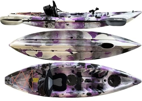 Cambridge Kayaks Zander Single Sit on Top kayak for Leisure and Fishing 13 Colour Choices (Purple Camo)
