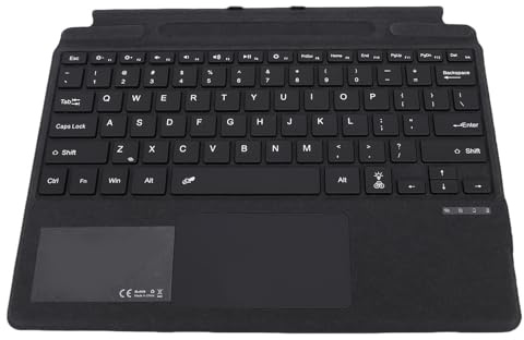Garsent Tastiera Wireless, Tastiera Wireless Bluetooth Ultra Slim con Touchpad, Tastiera Bluetooth a 7 Colori Fit per Pro 8 9 10 11 X Compresse (BLACK)