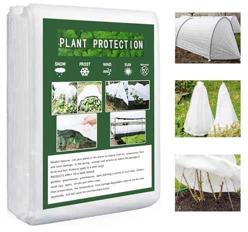 Frostschutz Pflanzen,35g/m²,30m² Winterschutz für Pflanzen 3 x 10m,Gartenvlies Winterschutz für Pflanzen,Winterschutzvlies pflanzenschutz,Draußen Frostschutz Pflanzenvlies,Schützt vor Wind,Hagel,Frost