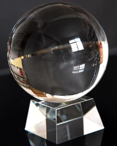 XIUCAI Sfera di Cristallo con Base Cristallo, Decorativa in Vetro Massiccio per Fotografia, Fontane Interior, Feng Shui e Arredamento Casa,C with Crystal Base,50mm