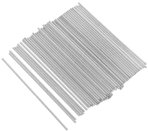 TOYANDONA Lot de 100 Axes de tiges Rondes pour Jouets - Tiges Droites 100 x 2 mm pour modèles réduits de Voitures, pièces de Rechange pour véhicules RC, projets de tiges de Roue
