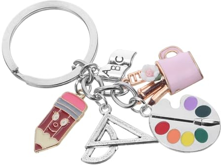 COLLBATH Brush Pendant Keychain Paint Artist Charms Painting Jewelry Art Palette Brush Keychain Christmas Birthday Present for Artist Creative Key Chain