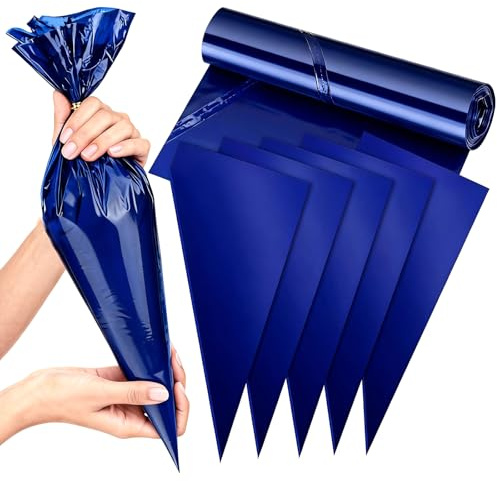 YINKIGI 21 Inch Piping Bags, Thickened Large Piping Bags Anti-Burst Non-Slip, Food Grade Pastry Roll for Cake Cookie Decorating with Cream Frosting, 30 Pack (Blue)