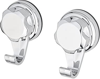 Set de 2 Crochets BESTLOCK BATH - Petits Crochets, Chromés et Étanches, Installation Sans Outils - Compactor RAN7815