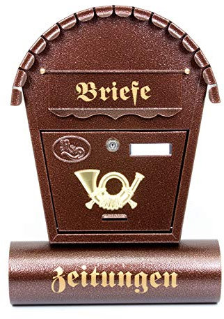 Pachurka & Dąże Großer Briefkasten XXL Zeitungsrolle Retro Design Antik Kupfer T2/T 0.8mm Stark