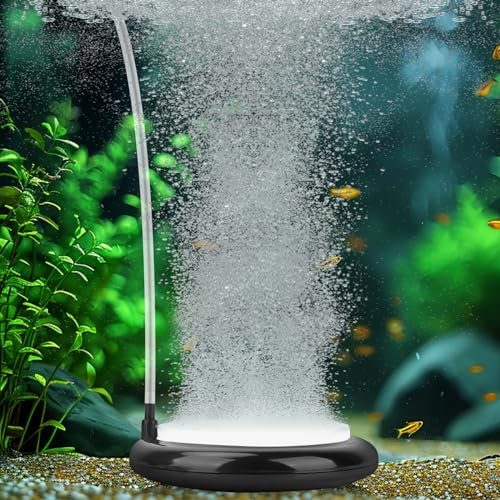 hygger Aquarium Luftausströmer Sprudler,Sauerstoff Stein Nano Ultra Leise Aquarium Luftstein Sauerstoff Diffusor für Aquarien Aquarienbecken und Hydroponik (Black)