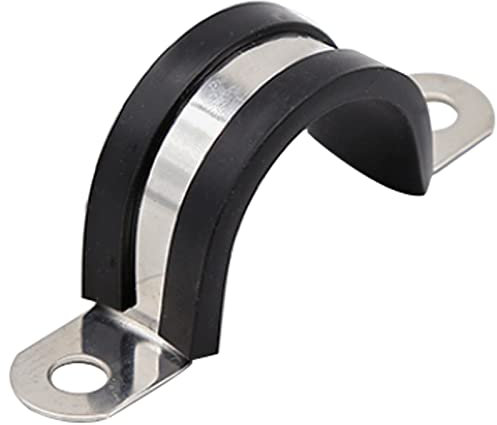 XFFCSEC 22 Stück 304 Edelstahl-Kabelschellen, gummierte isolierte Klemme, Rohrschellen, für Rohr- und Drähte, feste Installation. (5/8 (16 mm)