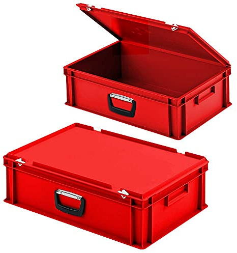 BRB 2 Eurokoffer/Gerätekoffer, stapelbar, LxBxH 600x400x185 mm, PP, rot