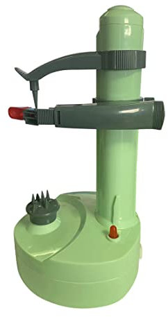 Electric Peeler Automatic Rotating Apple Peeler Potato Peeling Machine Automatic Fruits Vegetables Cutter Stainless Kitchen Peeling Tool (Macaron Green)