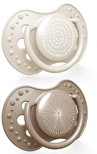 LOVI Dynamischer Schnuller 18+ Monate, Silikon, BPA-frei, Harmony Kollektion, 2 Stück, Beige