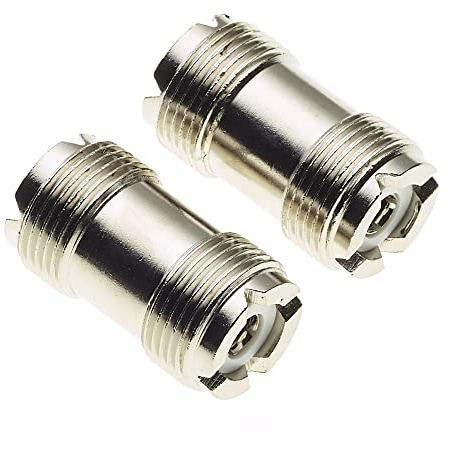 Keple Double-Ended Female Coupler Connector Adapter - Ideal For CB Radio, Analyzer, Coaxial Cable Extension Adapter Connects Two Cables To Extend Length, Female-to-Female Connectors – Pack Of 2