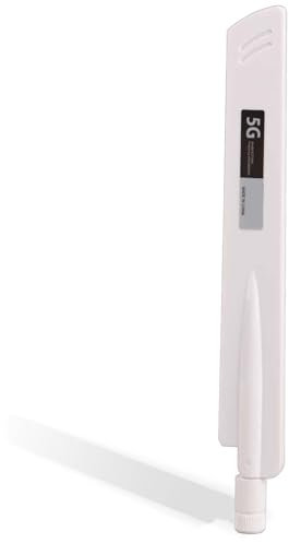 Antenne omnidirectionnelle, antenne à Gain élevé 5G, aérial de routeur, AZ7795G aérial à Gain élevé 18 dbi Antenne SMA omnidirectionnelle à Bande complète pour routeurs sans Fil(Blanc)
