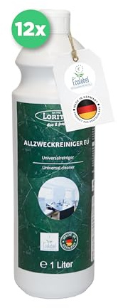 Lorito Allzweckreiniger Konzentrat 12 x 1L | Allesreiniger zertifiziert mit dem EU-Ecolabel, Reinigungsmittel für Edelstahl, Fliesen, Laminat und PVC, Made in Germany