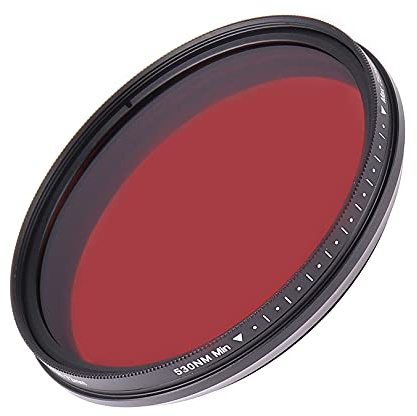 Hersmay Six-in-One Adjustable 82mm Infrared IR Pass X-Ray Lens Filter 530nm to 750nm Screw-in Filter for Canon Nikon Sony Panasonic Fuji Kodak DSLR Camera