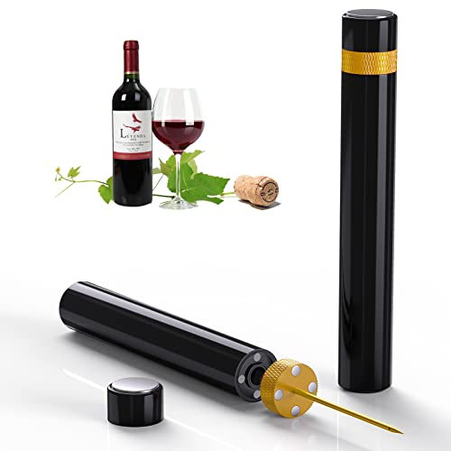 Quntis Sacacorchos Vino Profesional, Abrebotellas Vino Abrebotellas de Presión de Aire Abridor de Vino, Abridor de Acero Inoxidable, Bomba de Botella Regalo Mujer Hombre para Fiesta Cumpleaños-Oro