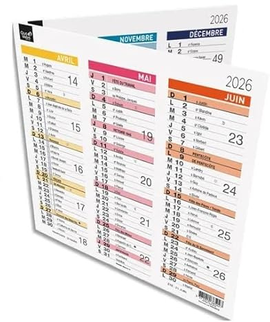 Quo Vadis - 1 Calendrier de bureau Origami Arc En Ciel Cartonné - Janvier 2026 à Décembre 2026 - Format 18 x 18 cm