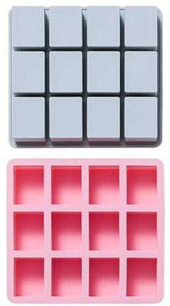 Moldes Tartas Silicona 2 Piezas De 12 Moldes Rectangulares De Jabón De Silicona Hechos A Mano, Moldes Para Hornear Pasteles, Un Solo Orificio