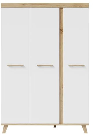 roba Schrank mit 3 Türen, Smile, Weiß/Holz