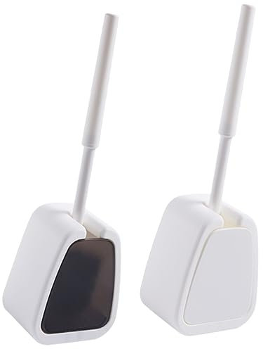 GLEAVI 2pcs Toilet Rim Cleaner Long Handle Brush Wall Mounted Bowl Brush for Bathroom Cleaning