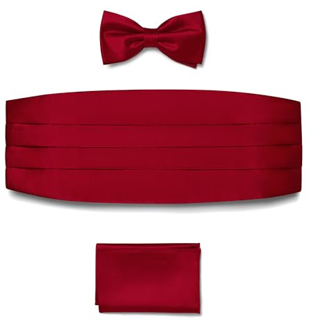 BRERA 67 Set Kummerbund Einstecktuch und Fliege Herren für Anzug verschiedene Größe und Farben aus Seide | Fliege mit Einstecktuch Accessoires-Set für Smoking Herren | Gürtel für Abendkleid
