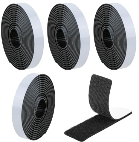 YOCDNOV 4 Pcs Scratch Autocollant Double Face- Ruban Adhésif Double Face Puissant Extra Fort Adhésive Noir 20cm×11cm pour La Maison, pour Bricolage, Applications de Fixation
