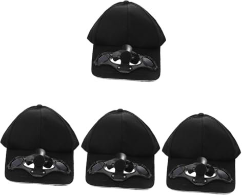 ABOOFAN 4 Stück Solarventilatorkappe Baseball Kappe Schirmmützen Für Damen Herrenhut Kappen Atmungsaktive Sportmütze Hut Für Den Sommer Sport-baseballmütze Lässige Baseballkappe Baumwolle
