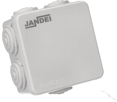 Jandei - Aufputzdose, quadratisch, 85 x 50 x 50 mm, IP54, Installation im Innen- und Außenbereich, 7 Eingänge, ideal für private, gewerbliche oder industrielle Anwendungen.