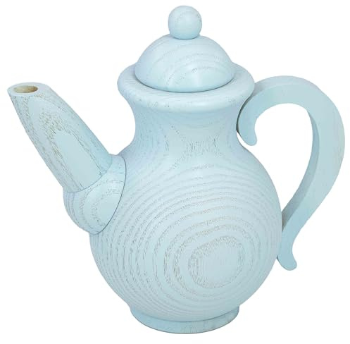 Seiffener Volkskunst | Räuchermännchen Räucherfigur | Räucherkanne Kaffeekanne Kanne | Erzgebirgische Volkskunst | Höhe 12 cm | Aqua