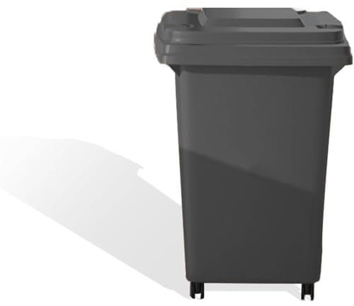 WENNEWU Negro,240L, Contenedor De Basura para Exteriores, Contenedor De Basura con Ruedas Y Tapa, Contenedor De Basura Comercial Residencial, para Uso En Exteriores En Patios