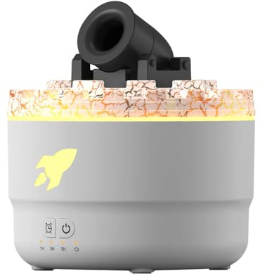 Cannon-Shape Aroma Humidifier, Simulation Volcano Mist Personal Humidifier Silent Diffuser with 7 Color Lights for Home Office Travel