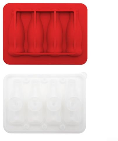 Rolig och funktionell flaskformad iskubstillverkare med bekväm lockdesign (röd)