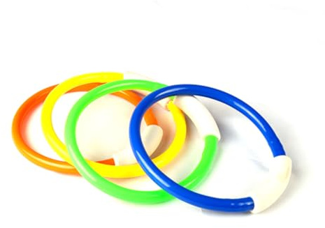 Kisangel 4 Bunte Kindertauchringe aus Robustem Kunststoff Schwimmspielzeug für Schwimmbad Tauchtrainingszubehör für Kinder Spielerische Unterwasserübungen