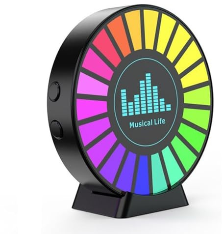 Luobannm Mini Luz Rítmica RGB, Luces de, Aplicación de Música, LED, Lámpara de Captación de Sonido, Salida de Aire del Coche, Decoración, Fragancia Ambiental.